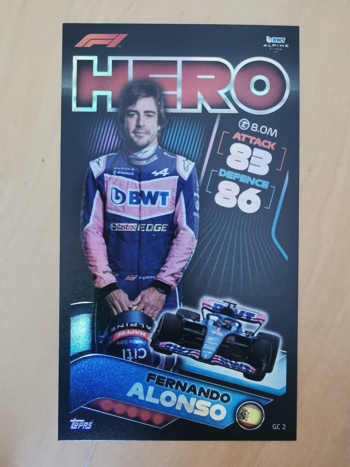 Topps F1 Turbo Attax 2022 Fernando Alonso Hero Card XL GC2