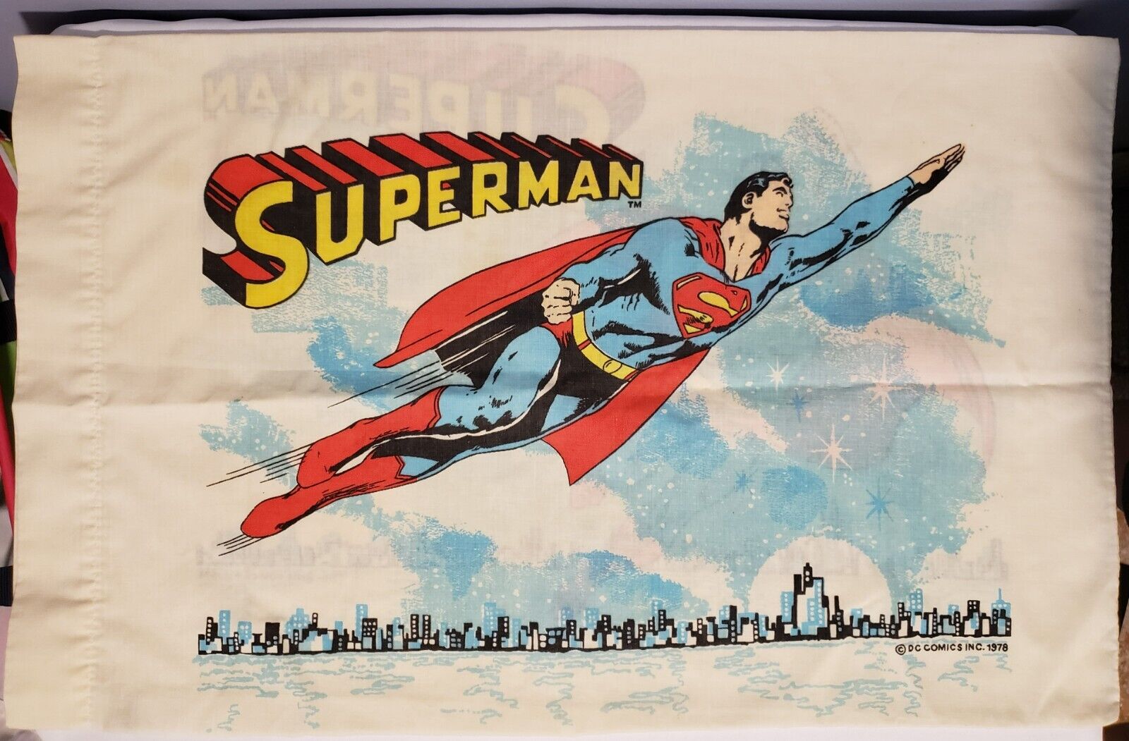Vintage 1978 DC Comics Superman Pillow Case