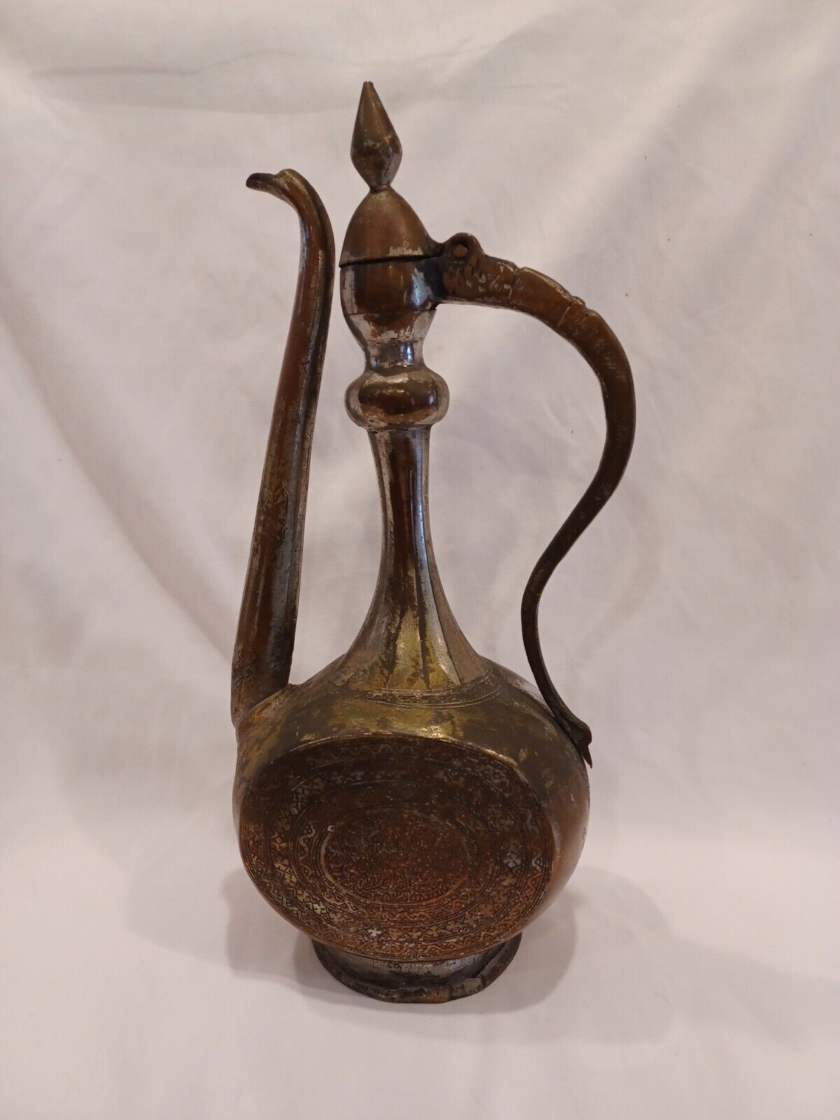 Middle Eastern Tinned Copper Ewer
