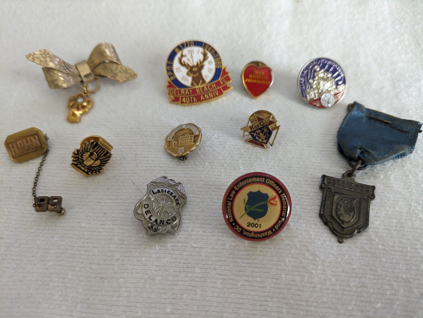 Vintage Lot 11 Fraternal Pins & Studs nice collection - as found