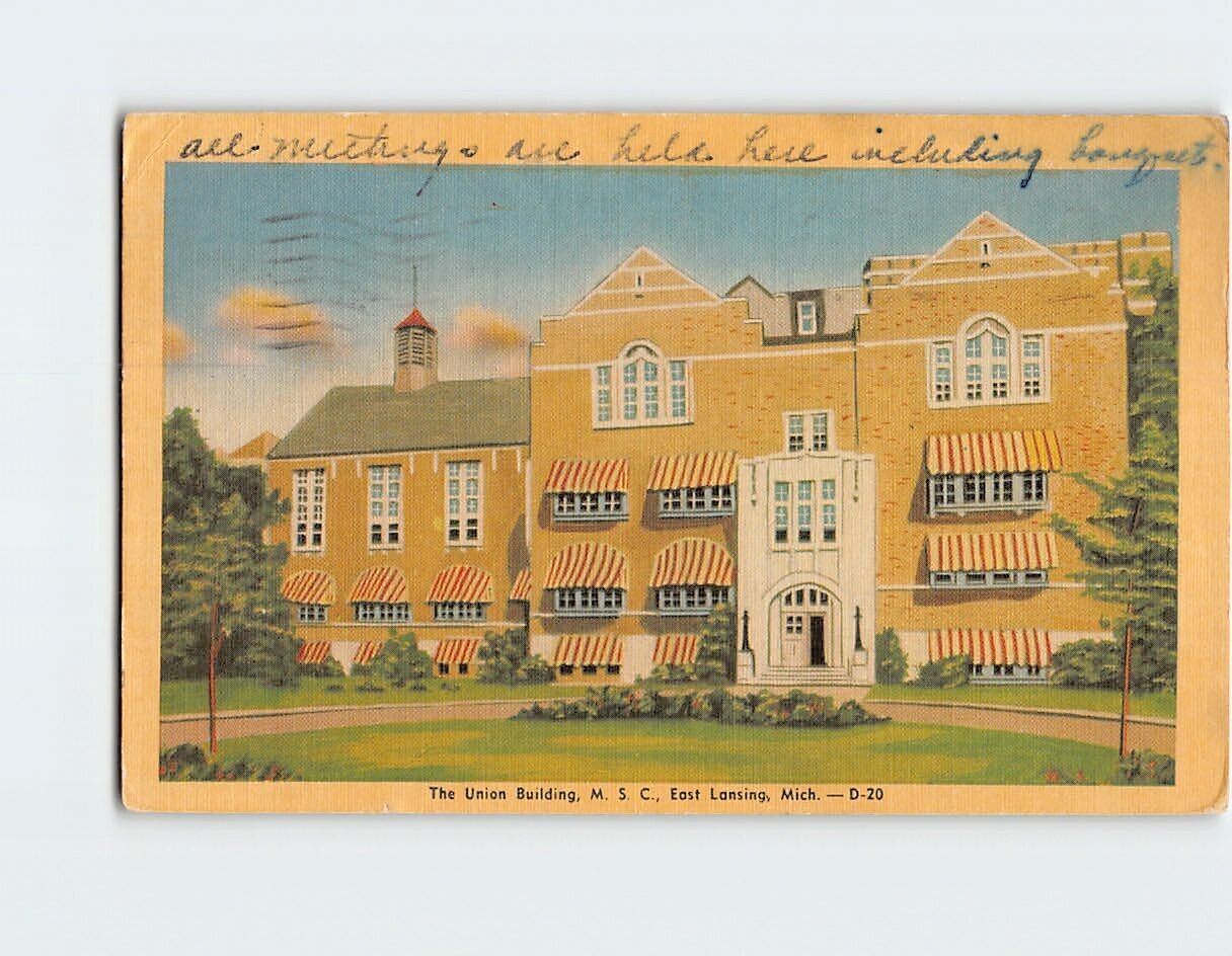 Postcard The Union Building MSC East Lansing Michigan USA