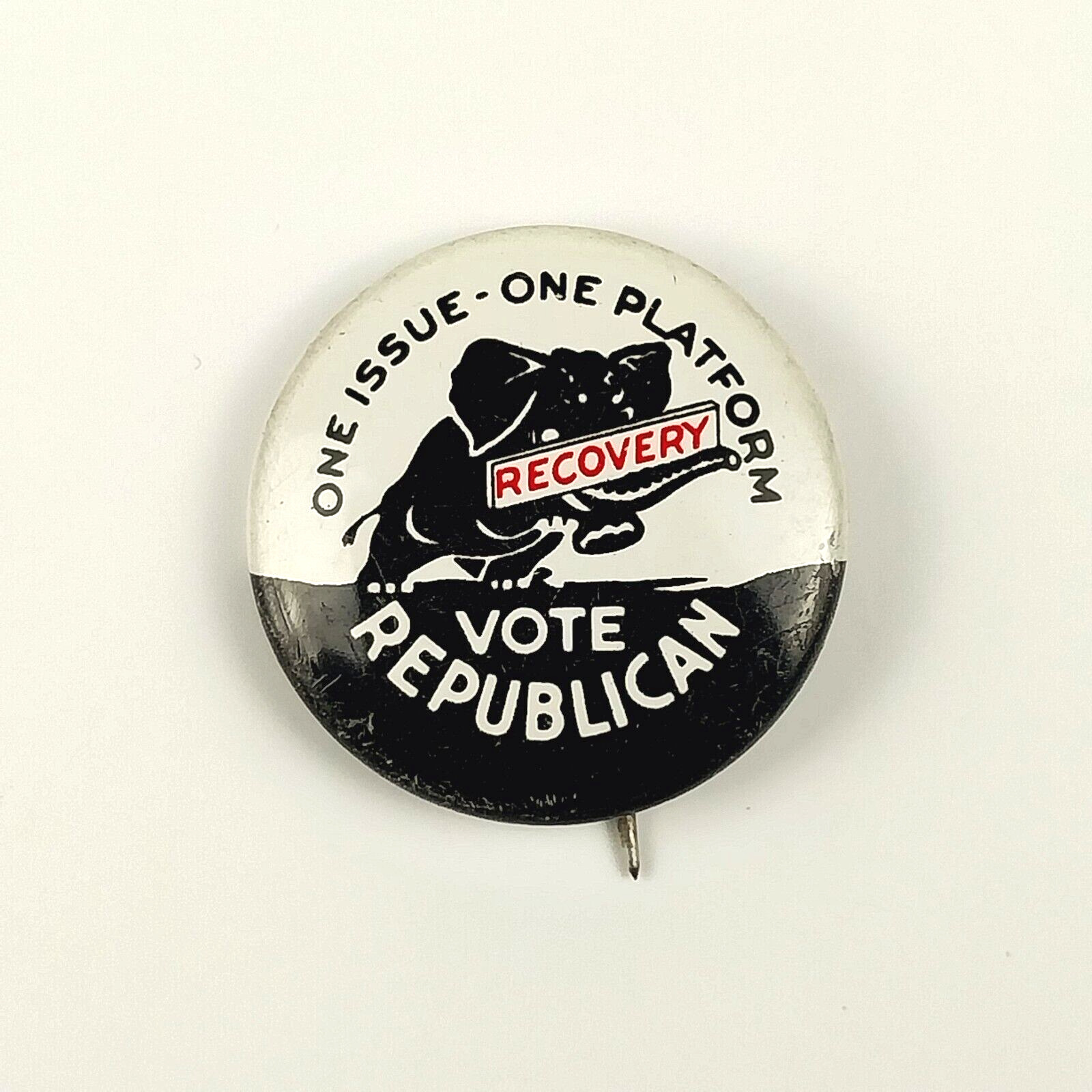 Vintage Hoover 1932 Political One Issue One Platform Vote Republican Pinback Pin