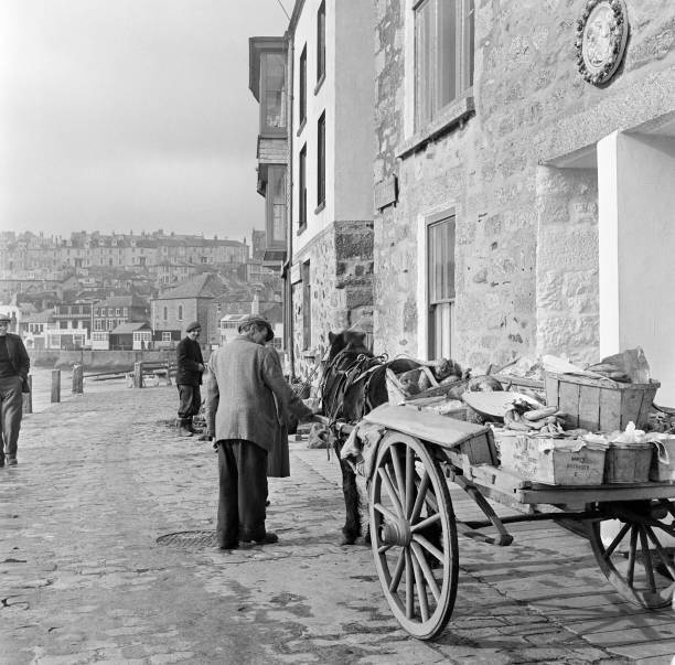 Horse And Cart In St Ives Cornwall 1954 OLD PHOTO 1