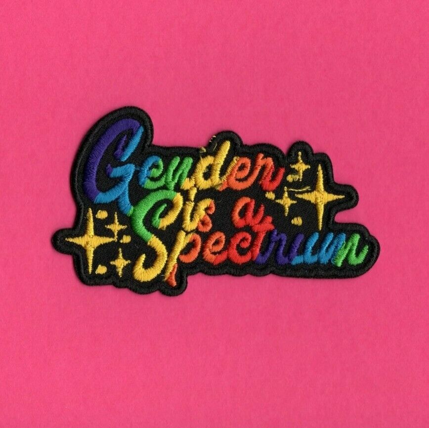 Gender is A Spectrum Patch Easy Iron On rainbow LGBTQ lesbian gay bi trans queer
