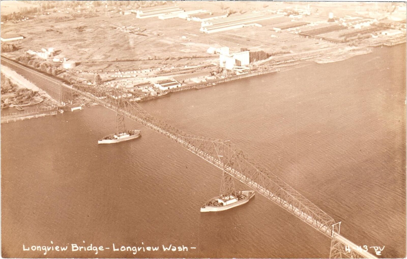 VTG Postcard RPPC- Longview Bridge-Longview Wash. Early 1900s