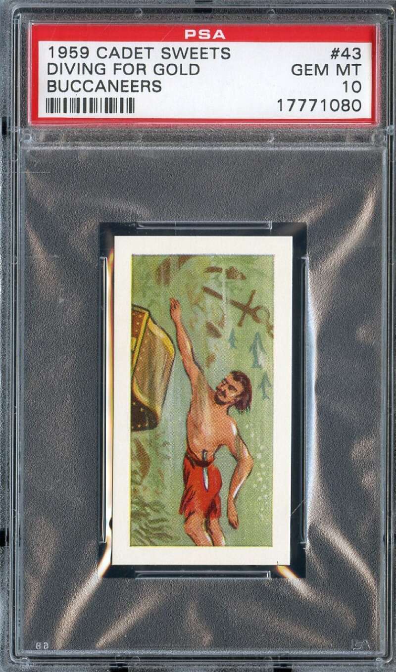 1959 CADET SWEETS BUCCANEERS #43 DIVING FOR GOLD PSA 10 *DS14522