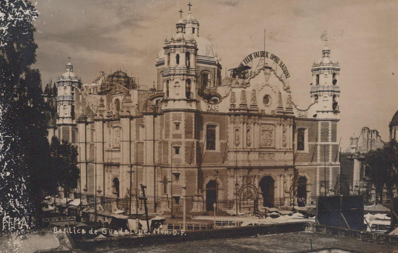 1949 RPPC Basilica de Guadalupe Mexico 200yr Anniversary Real Photo Postcard