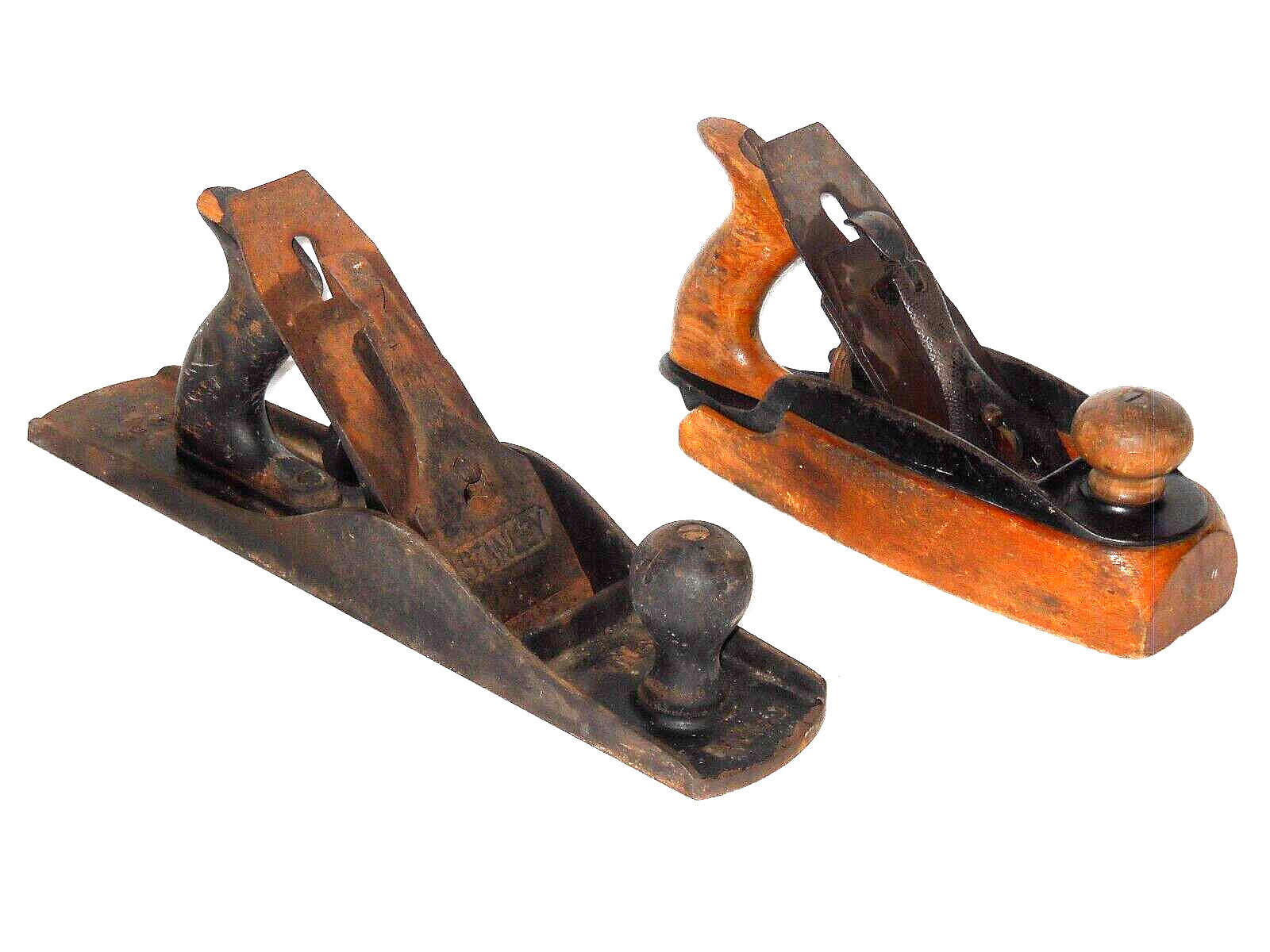 2 VINTAGE STANLEY WOOD PLANES PLANERS BAILEY NO. 5-1/2 SMOOTH RULE & LEVEL CO 36