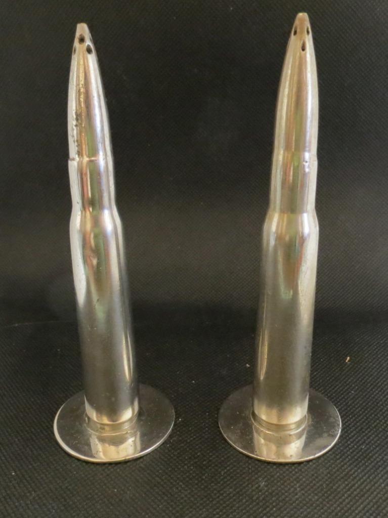 Silver Bullet Salt And Pepper Shakers 5 3/8\'\' Tall