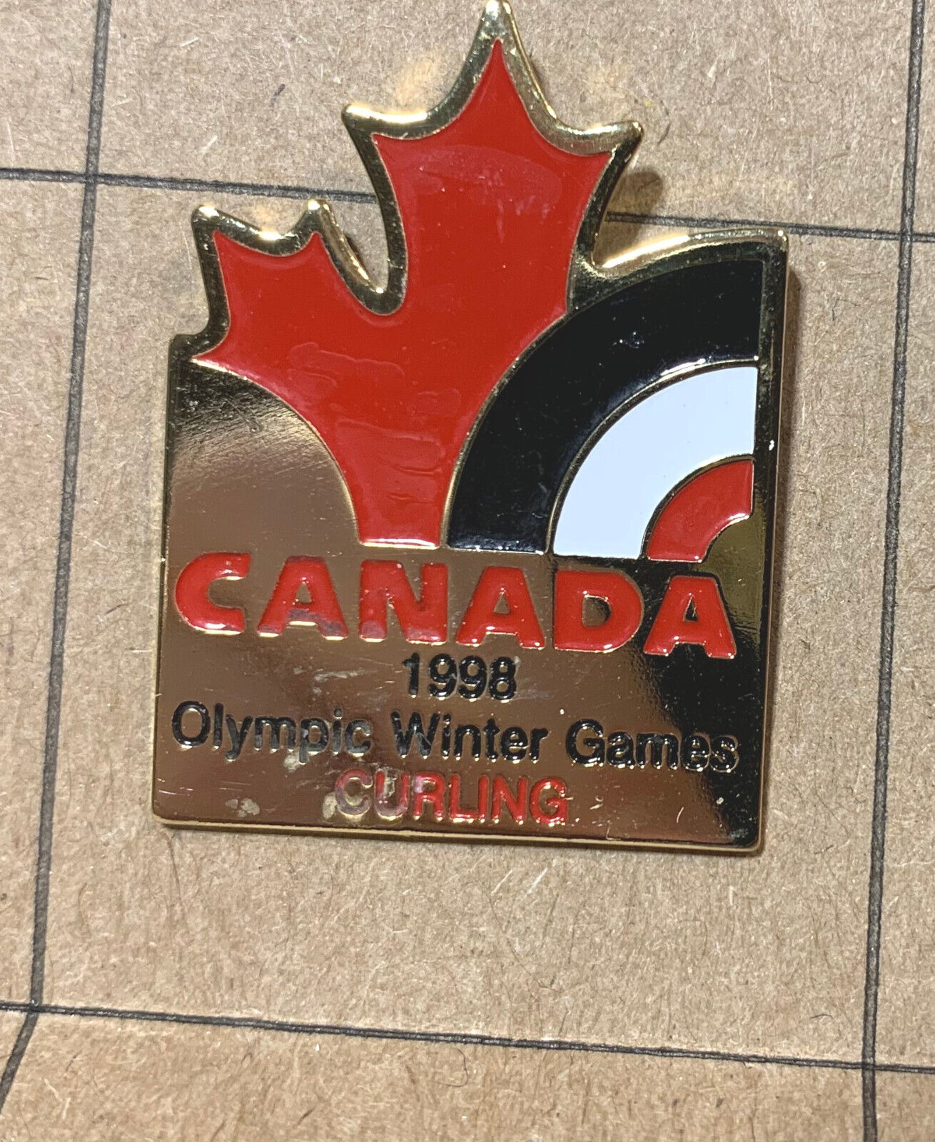 Canada 1998 Olympic Winter Games Curling Souvenir Pin SP#8
