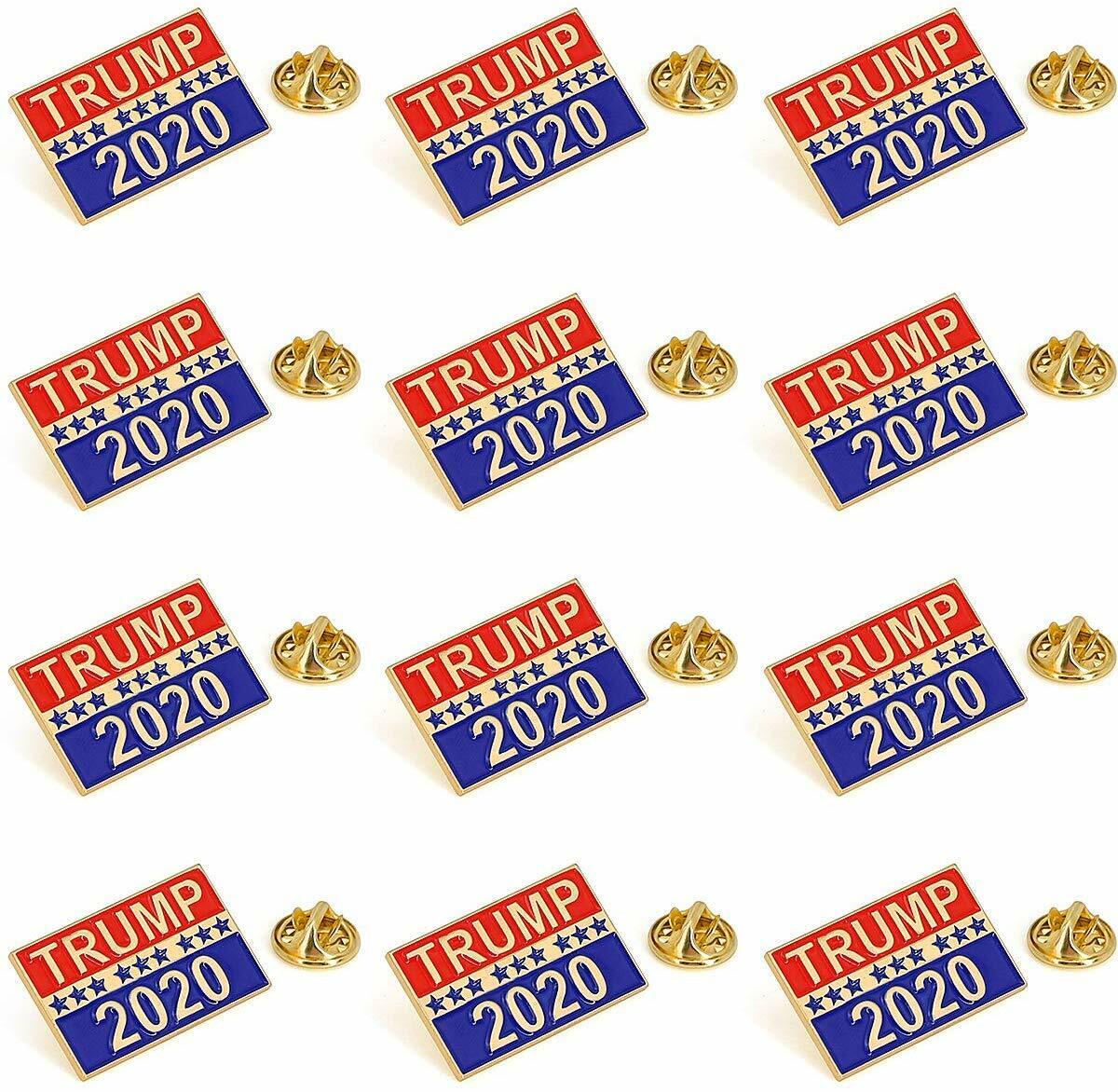 12 Pack Donald Trump for 2020 Re-Elect President Election Pin Brooch 4 Trump
