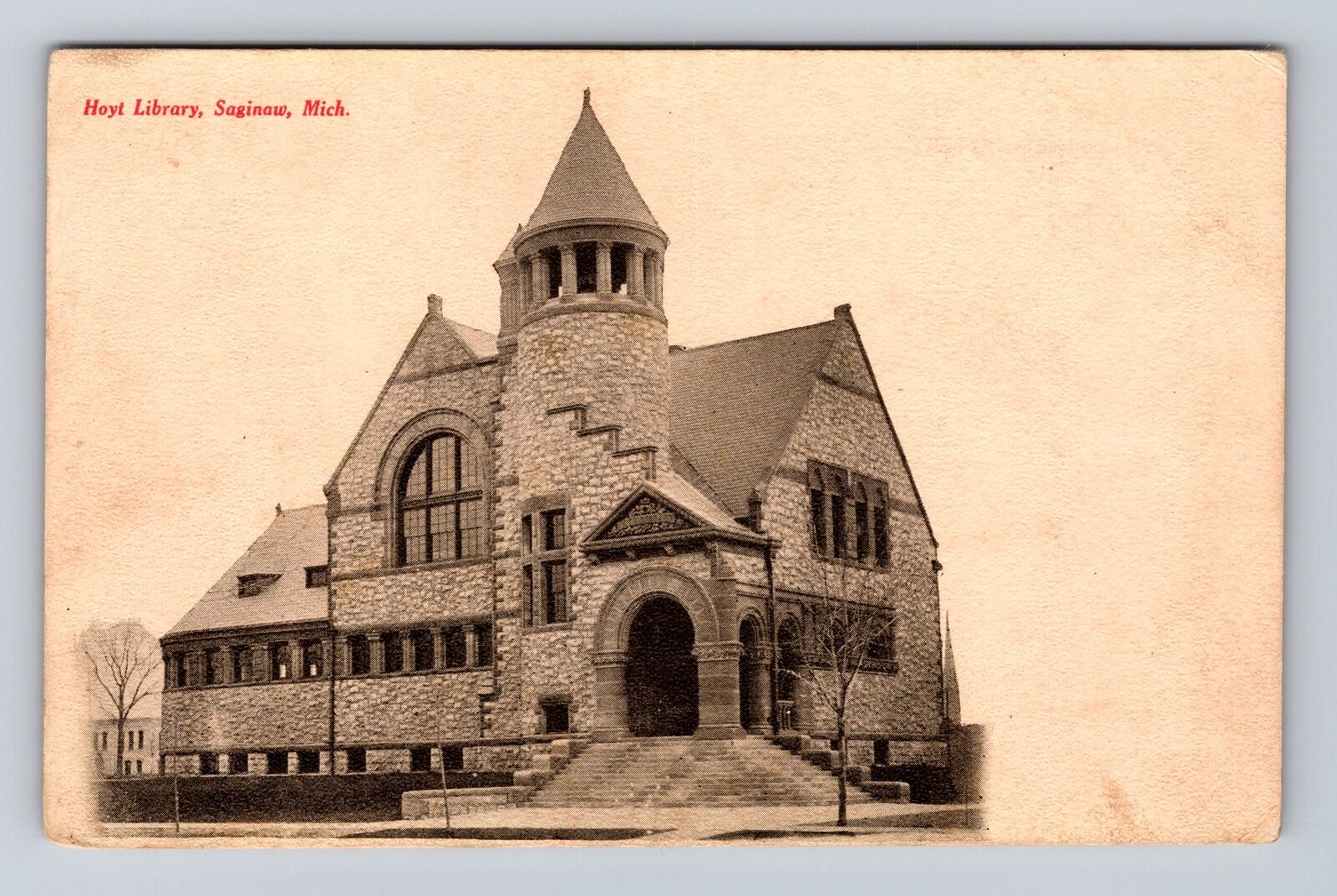 Saginaw MI-Michigan, Hoyt Library, Antique, Vintage Souvenir Postcard