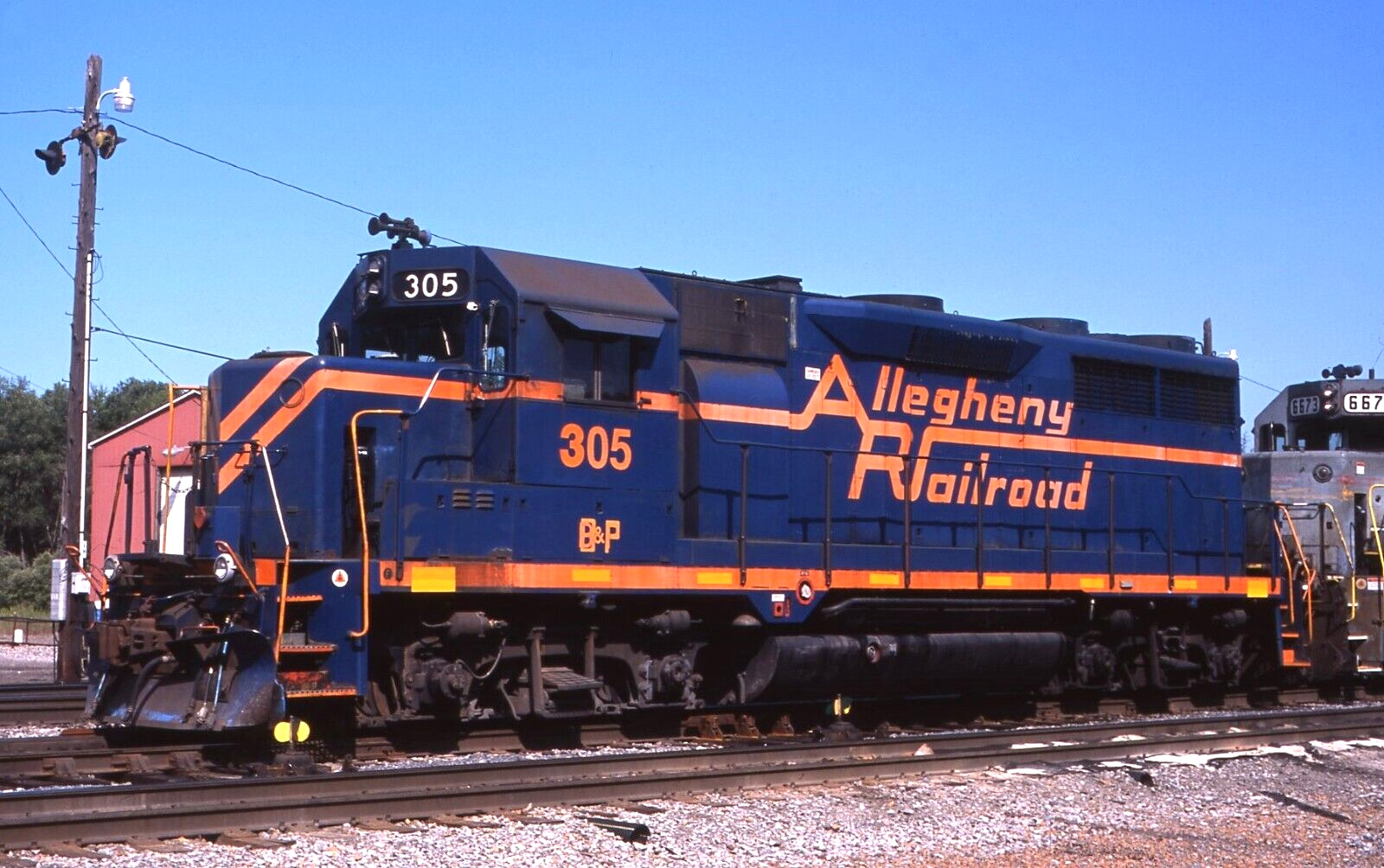 Original Slide: BPRR Buffalo & Pittsburgh GP35 305 - Allegheny Railroad colors