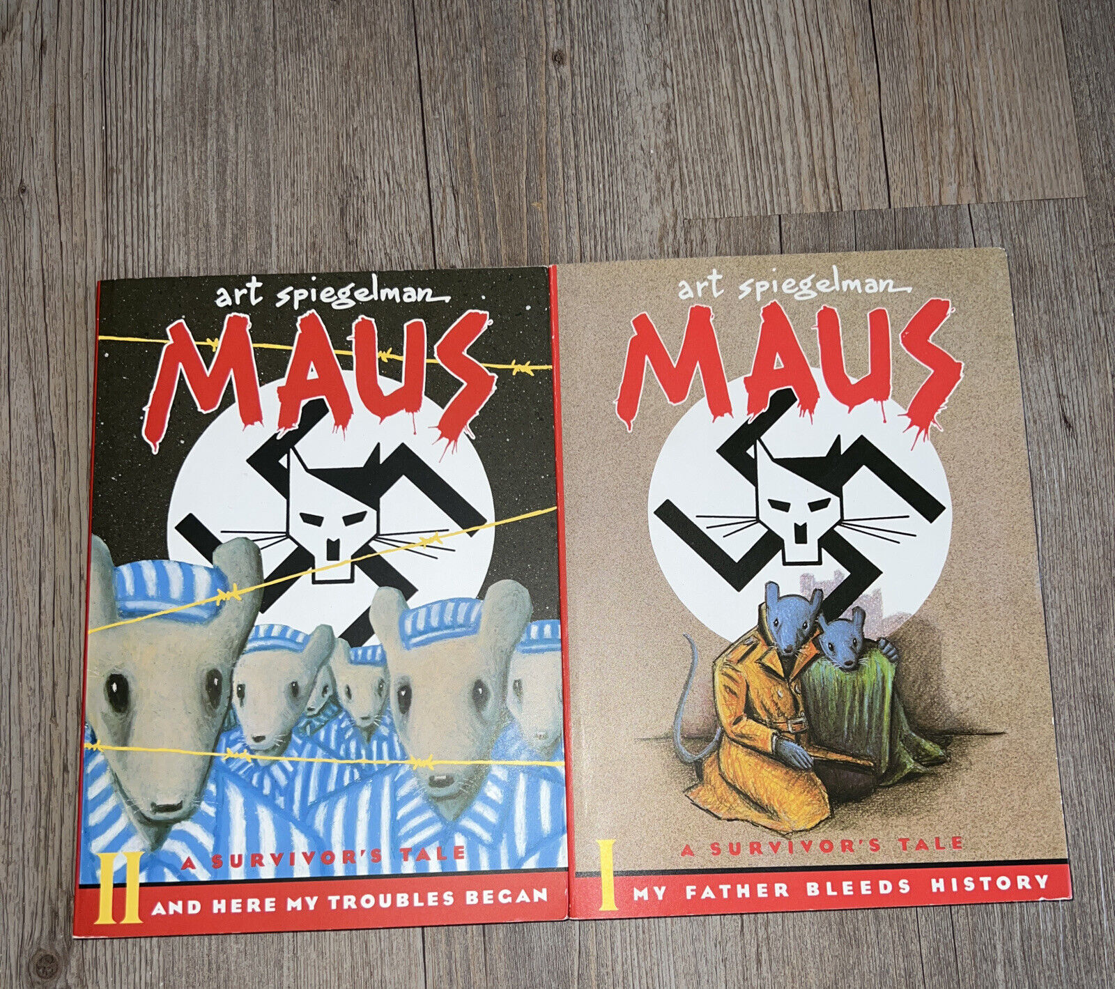 Maus I & II A Survivors Tale Art Spiegelman Banned Paperback Lot Of 2 Books