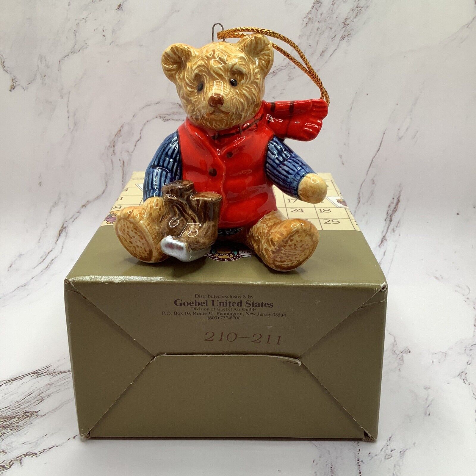 Vintage 1985 Goebel Bialosky & Friends Ceramic Teddy Bear Original Box Japan