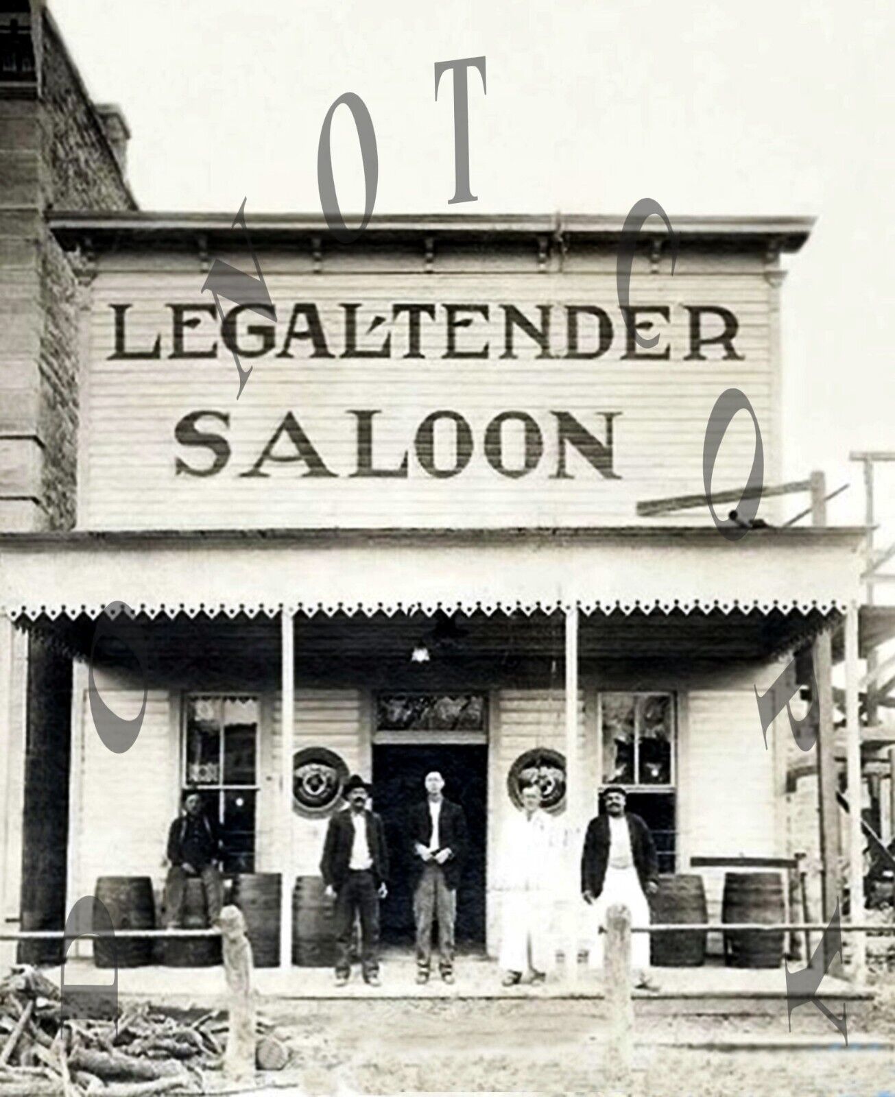ANTIQUE OLD WEST REPRO EXTERIOR 8X10 PHOTO PRINT OF WESTERN LEGAL TENDER SALOON