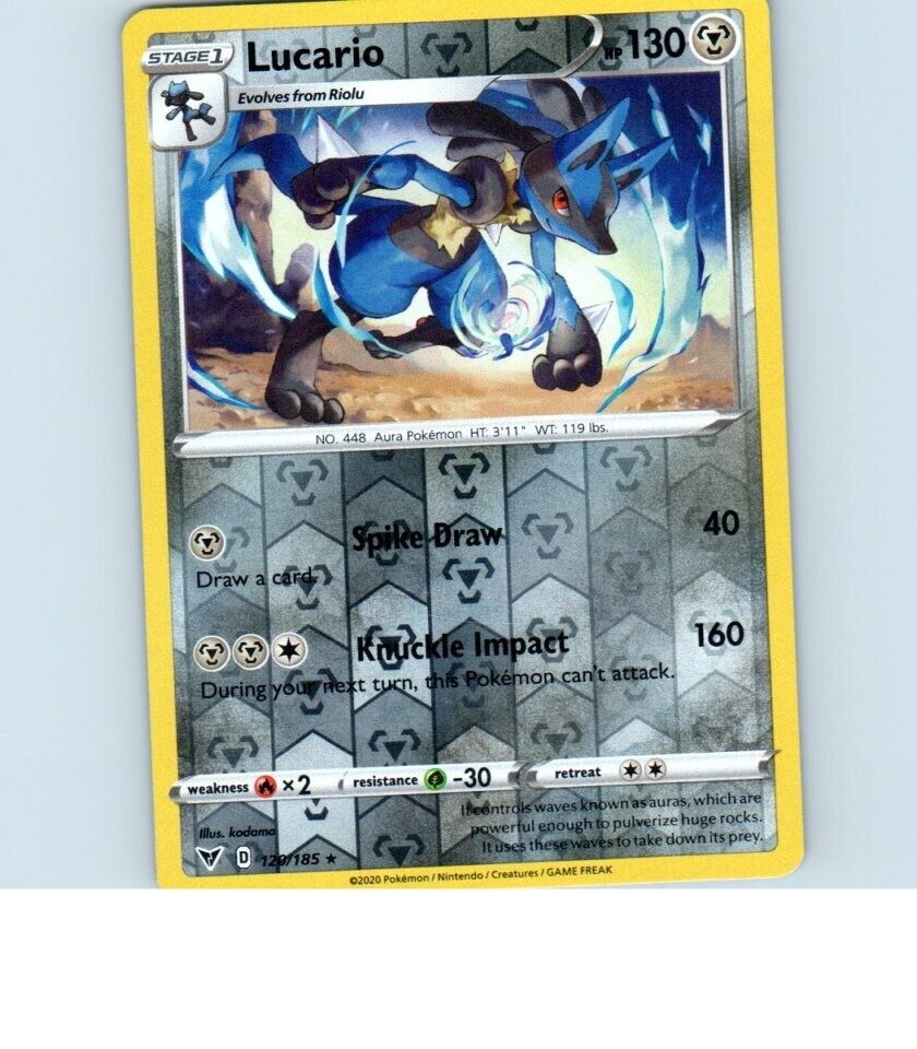 2020 Lucario Reverse Holo 120/185 Pokemon Card