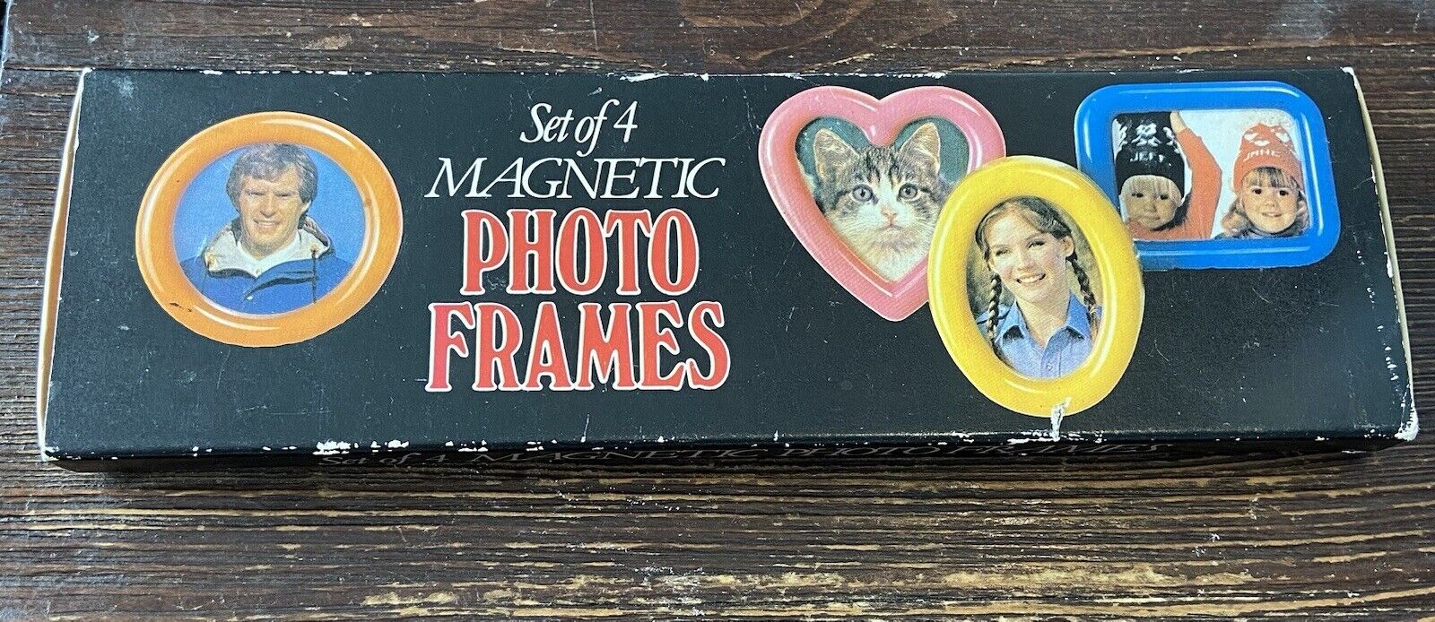 4 Vintage 80s Plastic Magnetic Picture Frames