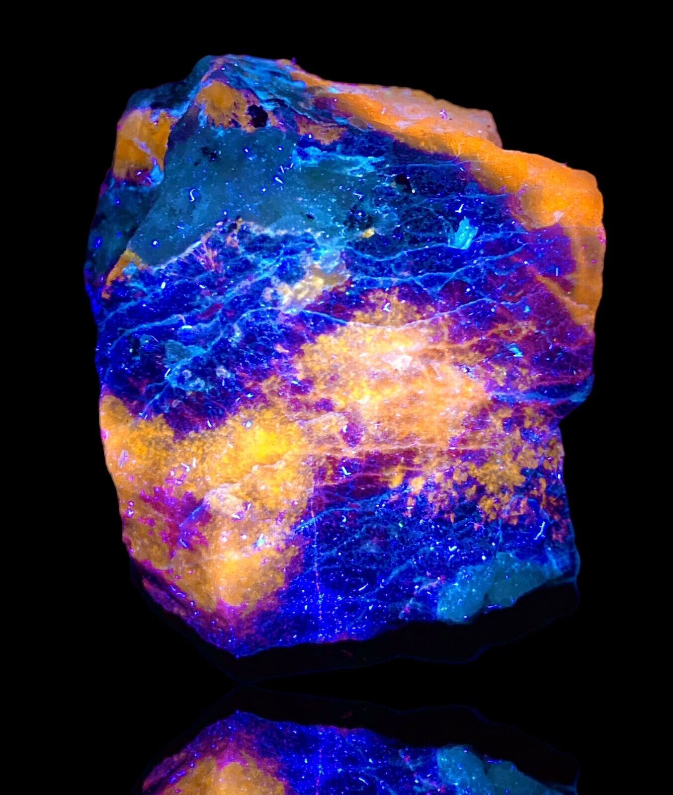 20 Gm Beautiful Blue Fluorescent Afghanite With Lazurite & Pyrite Specimen- AFG