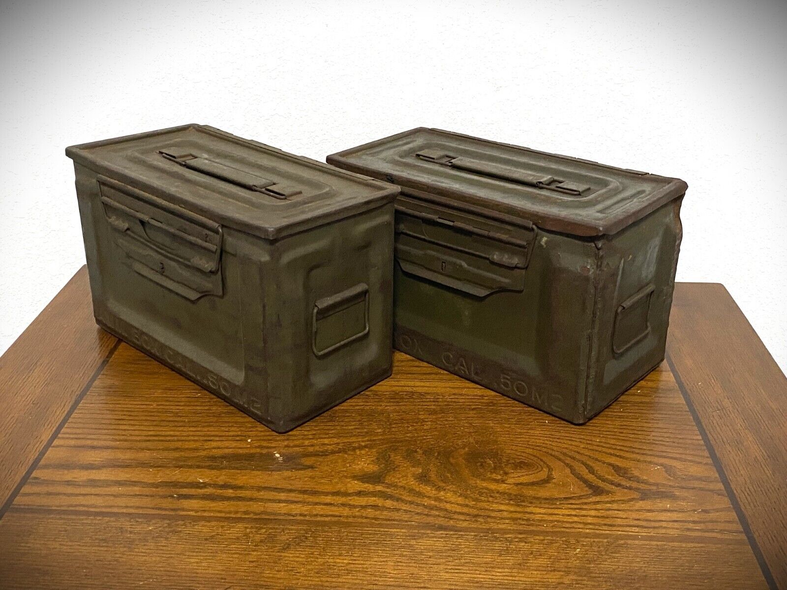 LOT of TWO (2) ORIGINAL WWII US MILITARY M2 .50 CAL AMMO CANS - ARMY \
