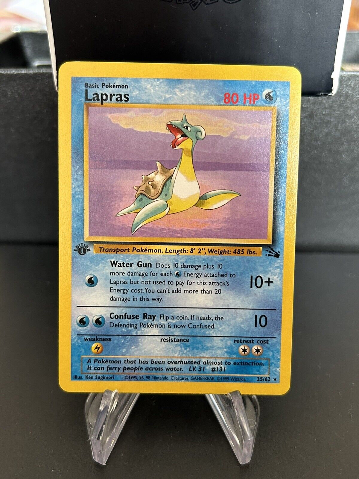 Pokemon Card Lapras 25/62 1st Edition Fossil Eng Old Near Mint/Mint