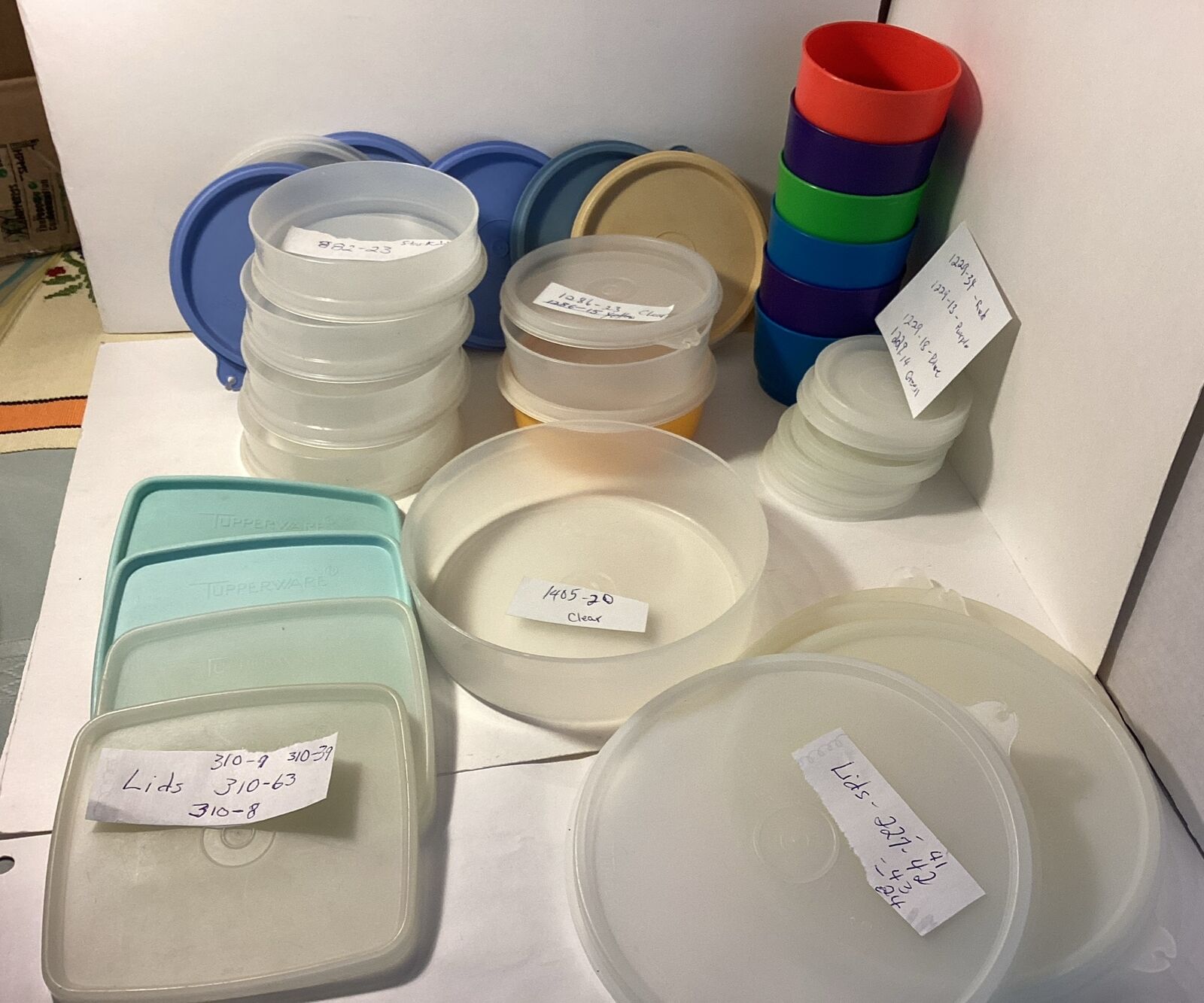Huge Lot 37 PIECES Vintage Tupperware Various Containers ALL w/ Lids Plus Extras