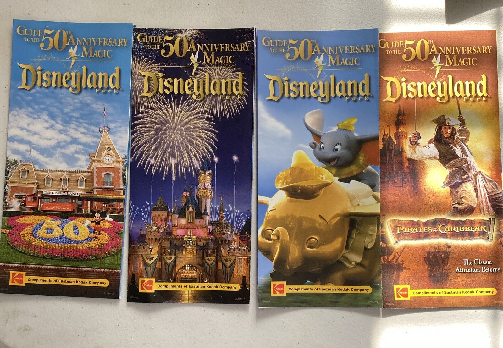 Bundle of 4 Anaheim 50th Anniversary Disneyland Park Guide Map Souvenir Brochure