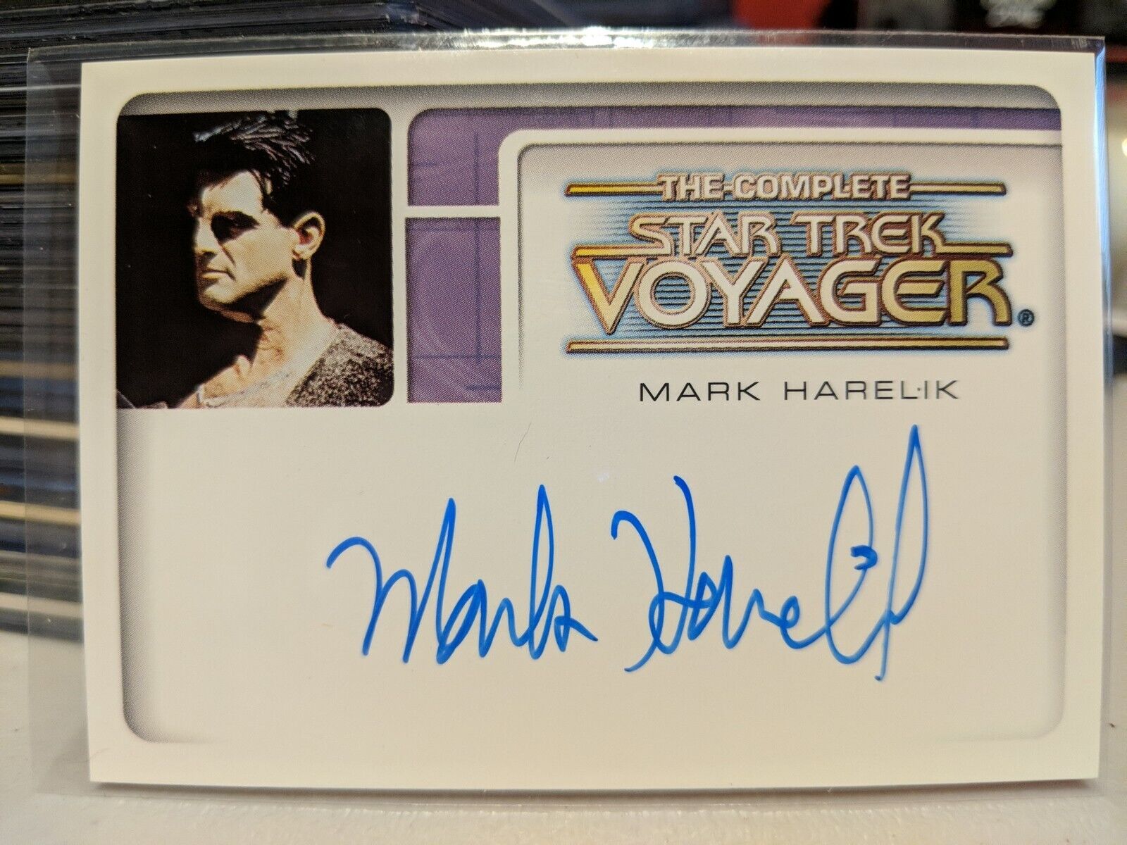 Complete Star Trek Voyager Mark Harelik A3 Autograph Card as Kashyk 2002 NM 