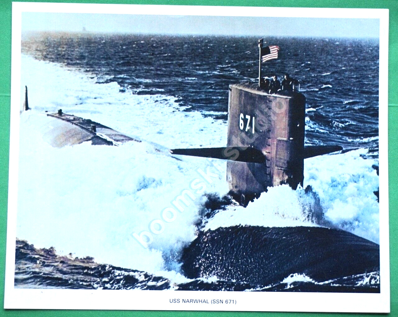 USS NARWHAL SSN-671 color photo size 8 x 10 in. (SUB-GGG)