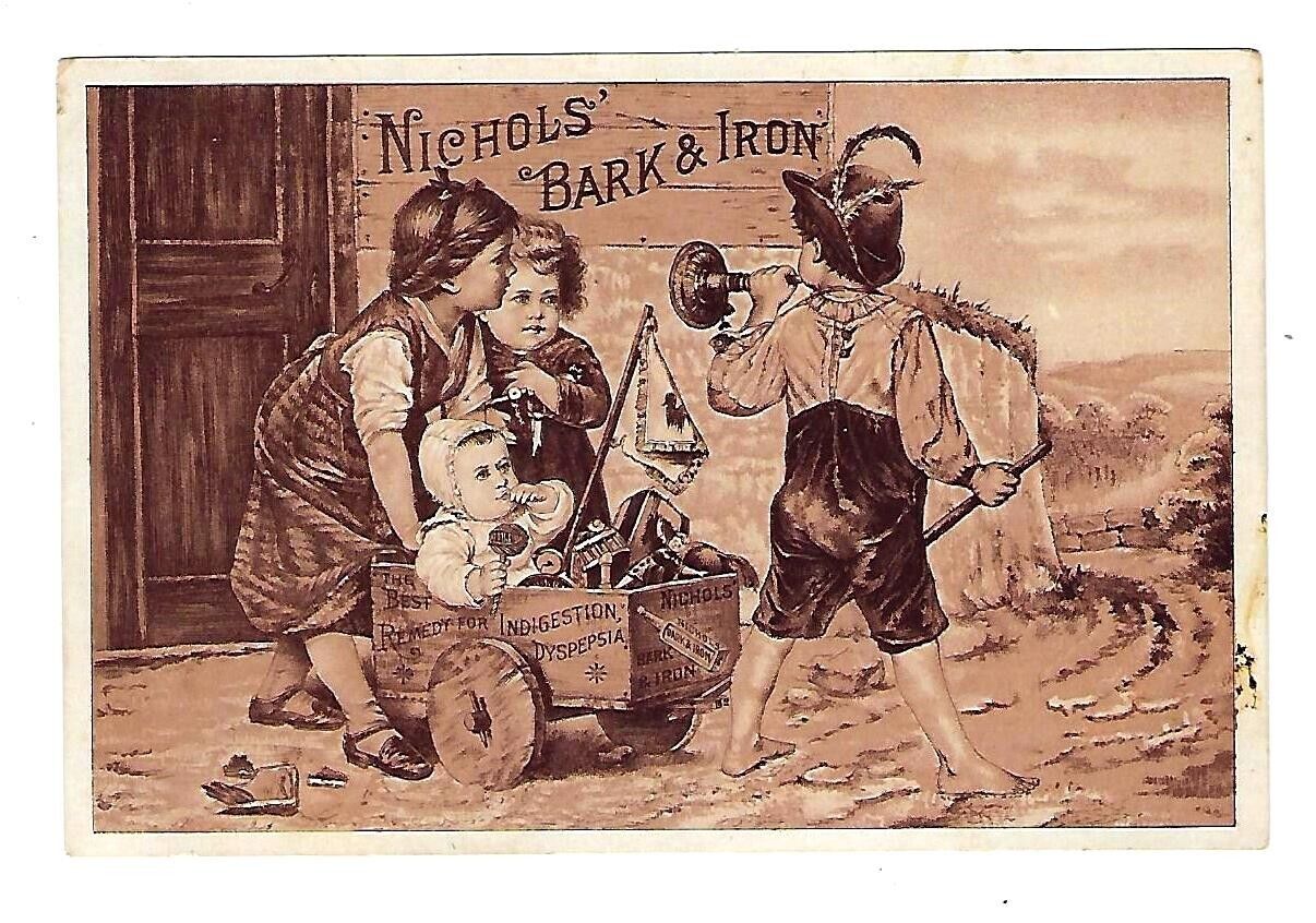 c1890 Trade Card Billings Clapp & Co. Nichols Bark & Iron Medicine Remedy