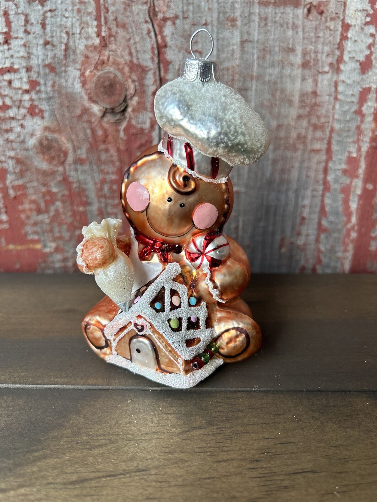 Robert Stanley Blown Glass Christmas Holiday Ornament Gingerbread Man Candy