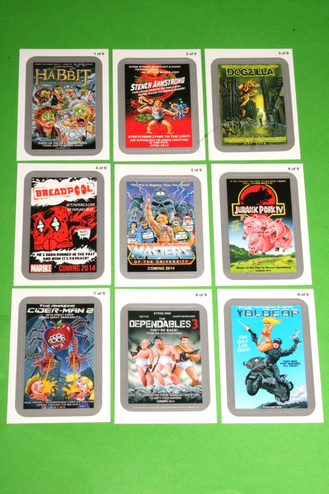 2013 Wacky Packages ANS11 All-New Series 11 COMING DISTRACTION SILVER 9 CARD SET