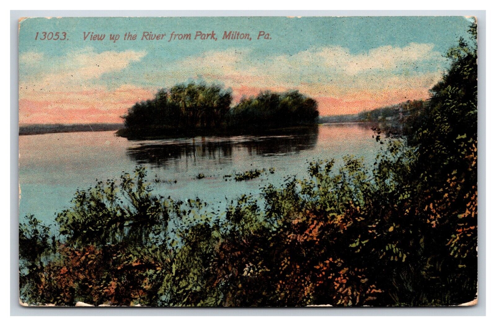 River View From Park Milton Pennsylvania PA DB Postcard P23
