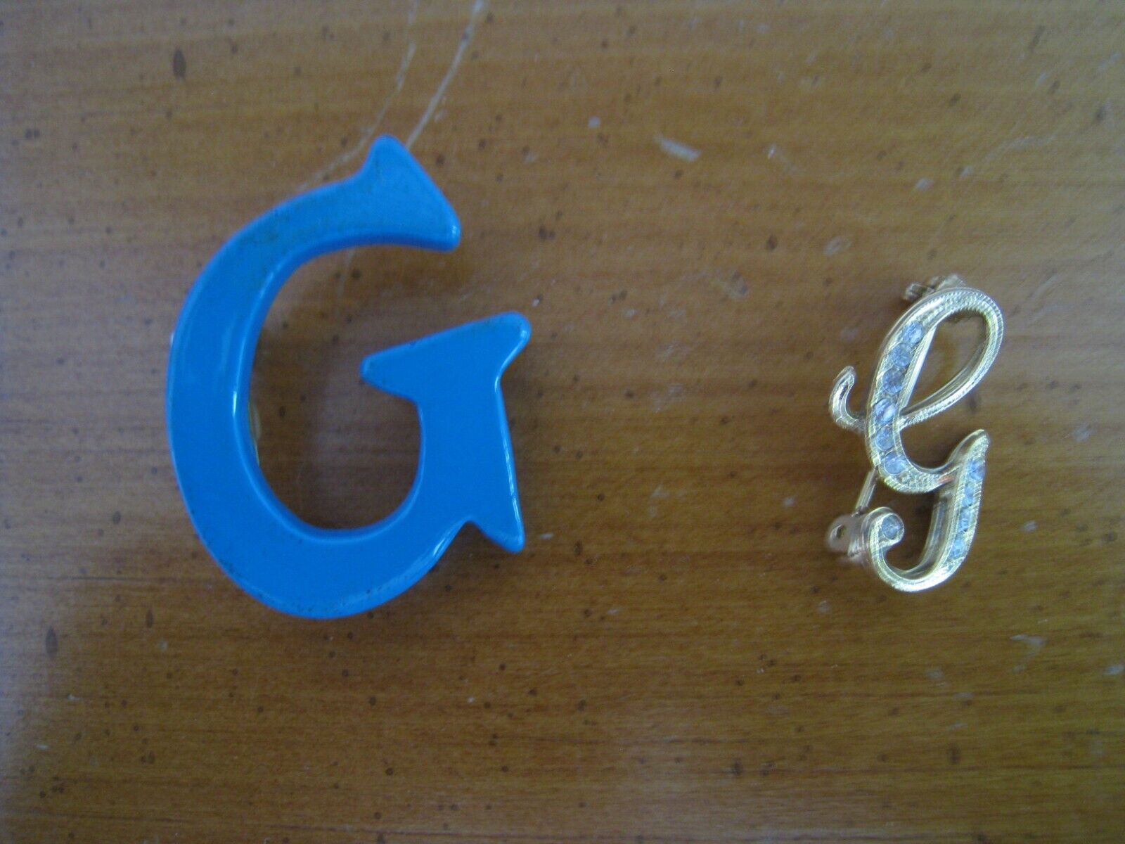 2 Vintage Letter \'G\' Lapel Pins Casual & Elegant