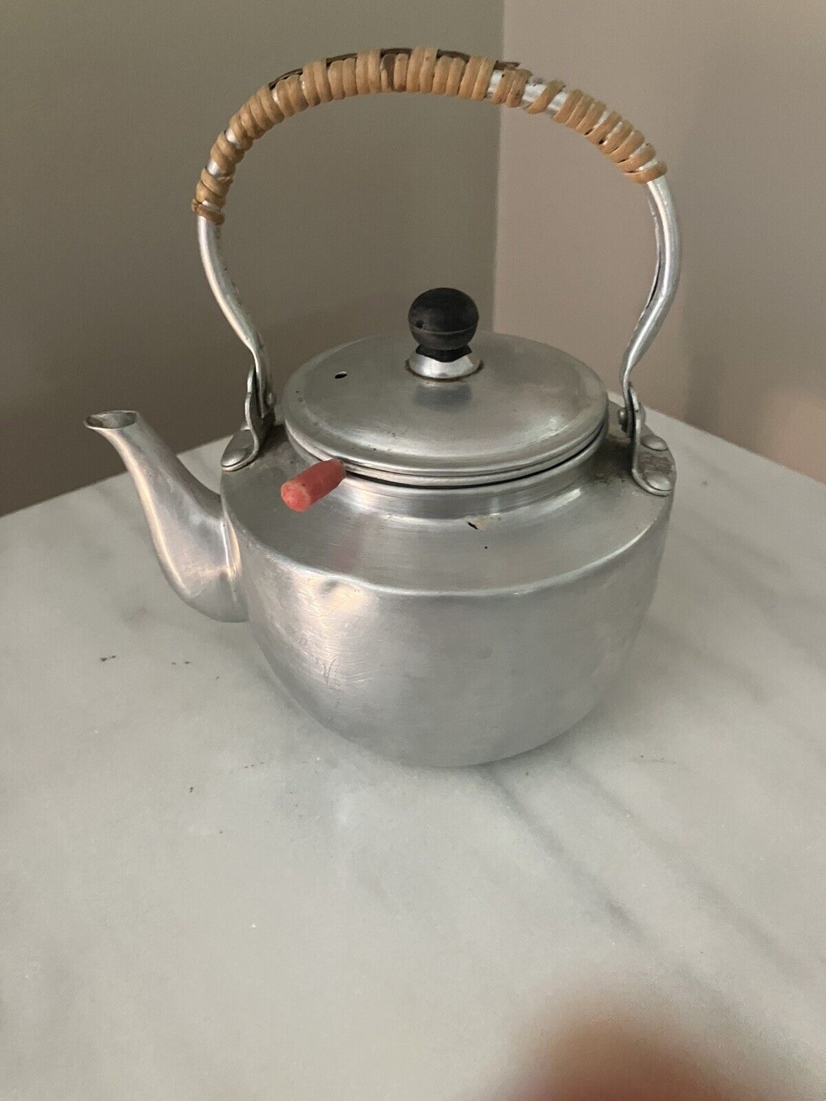 Vintage Aluminum Teapot With Strainer Infuser 