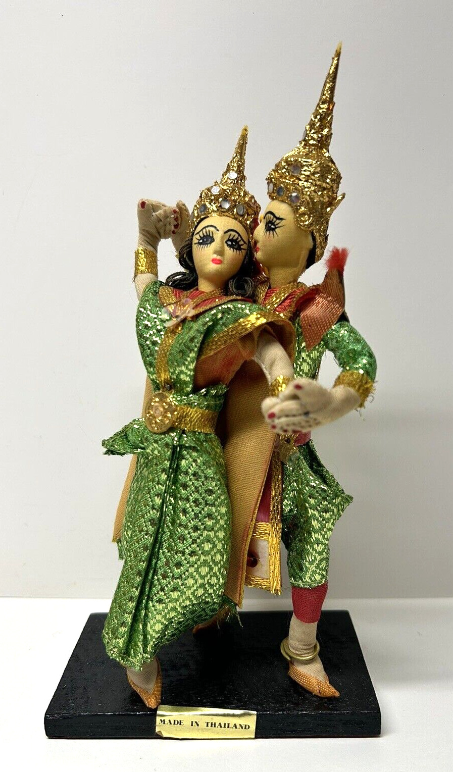 Vintage Tailand Traditional Thai Souvenir Dance Doll Figurine Pair