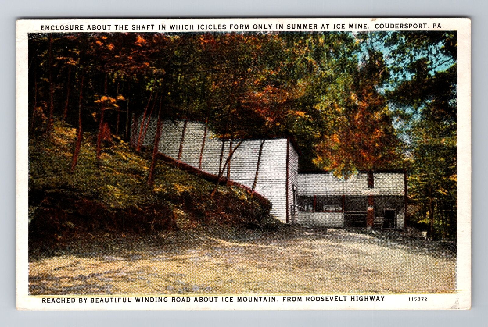 Coudersport PA-Pennsylvania Ice Mine, Shaft Enclosure, Antique, Vintage Postcard