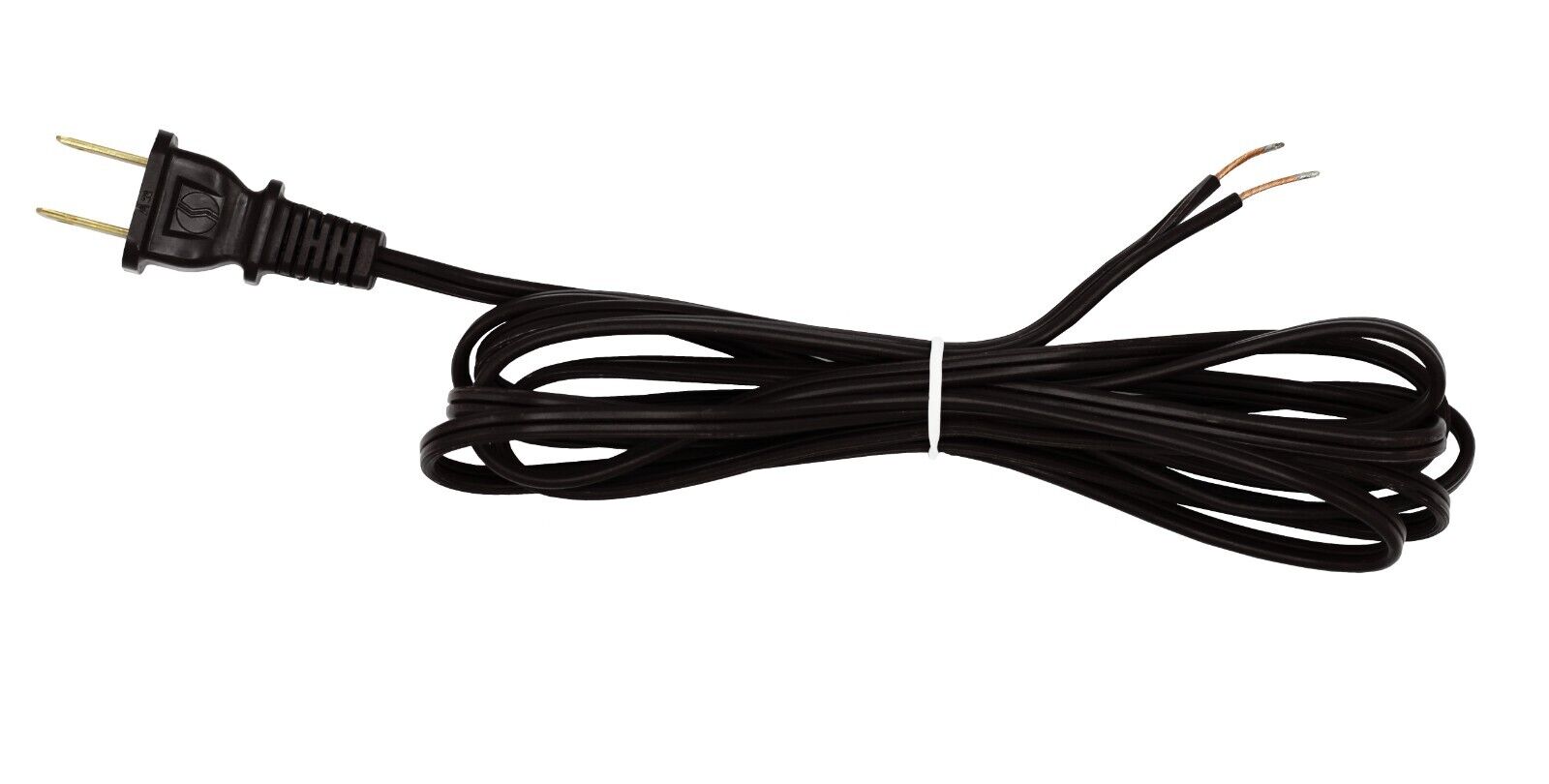 Black Lamp Cord, 12 Foot Long Replacement Repair Part, 18/2 SPT-1 Wire - 1 Pack
