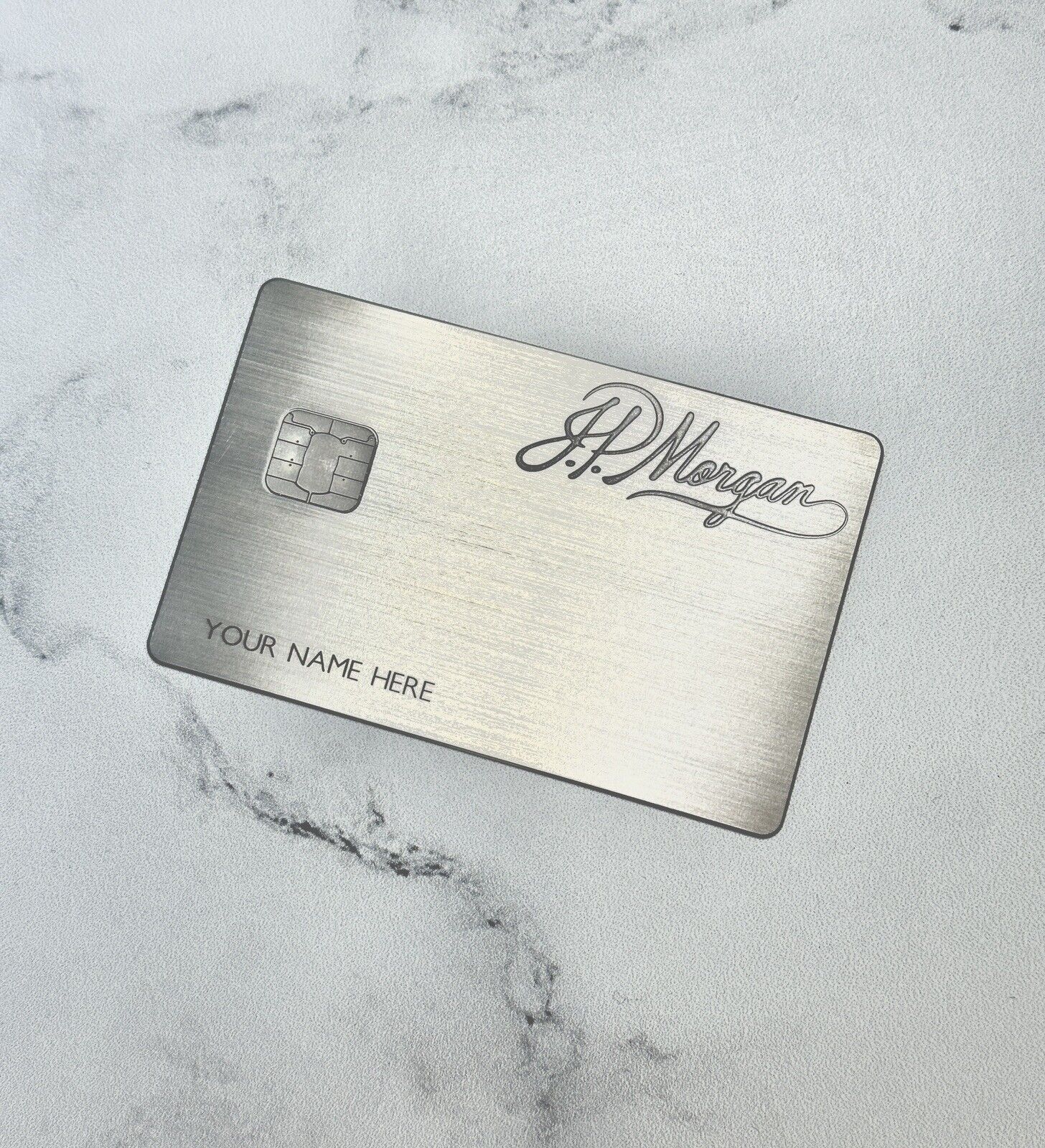 JP Morgan Reserve CUSTOM Chip Stripe Palladium Silver Metal Novelty Credit Card