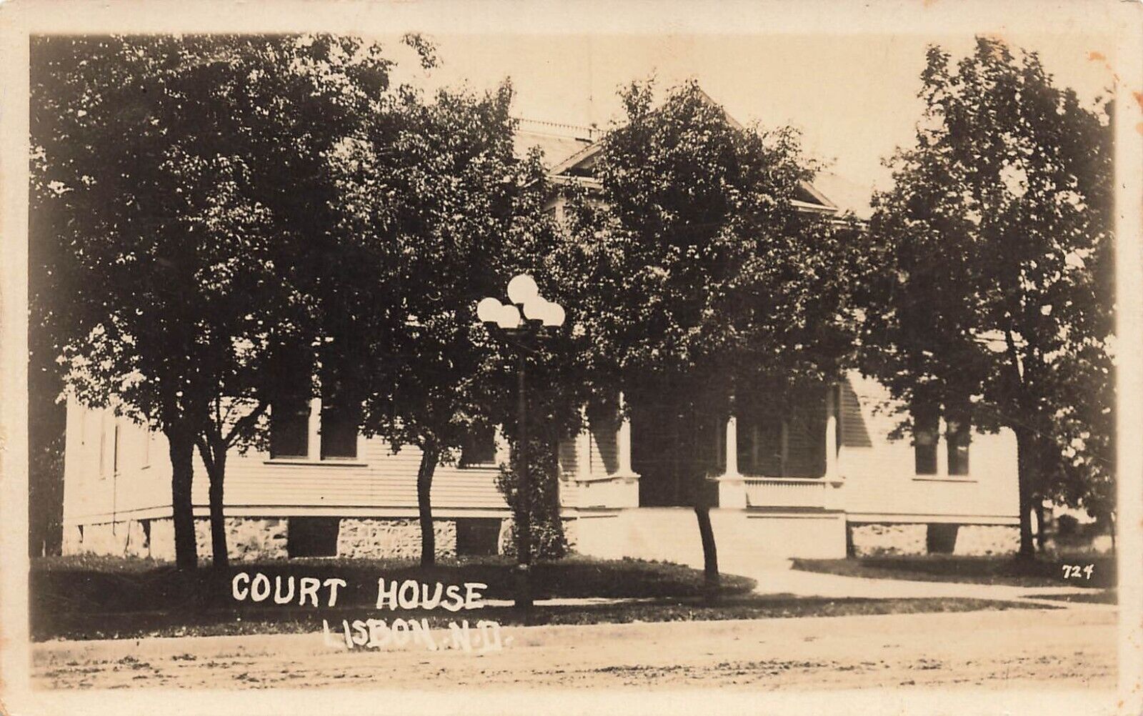 Lisbon North Dakota Court House RPPC Postcard LP78