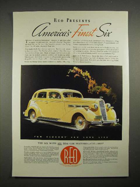 1935 Reo Flying Cloud Car Ad - America\'s Finest Six