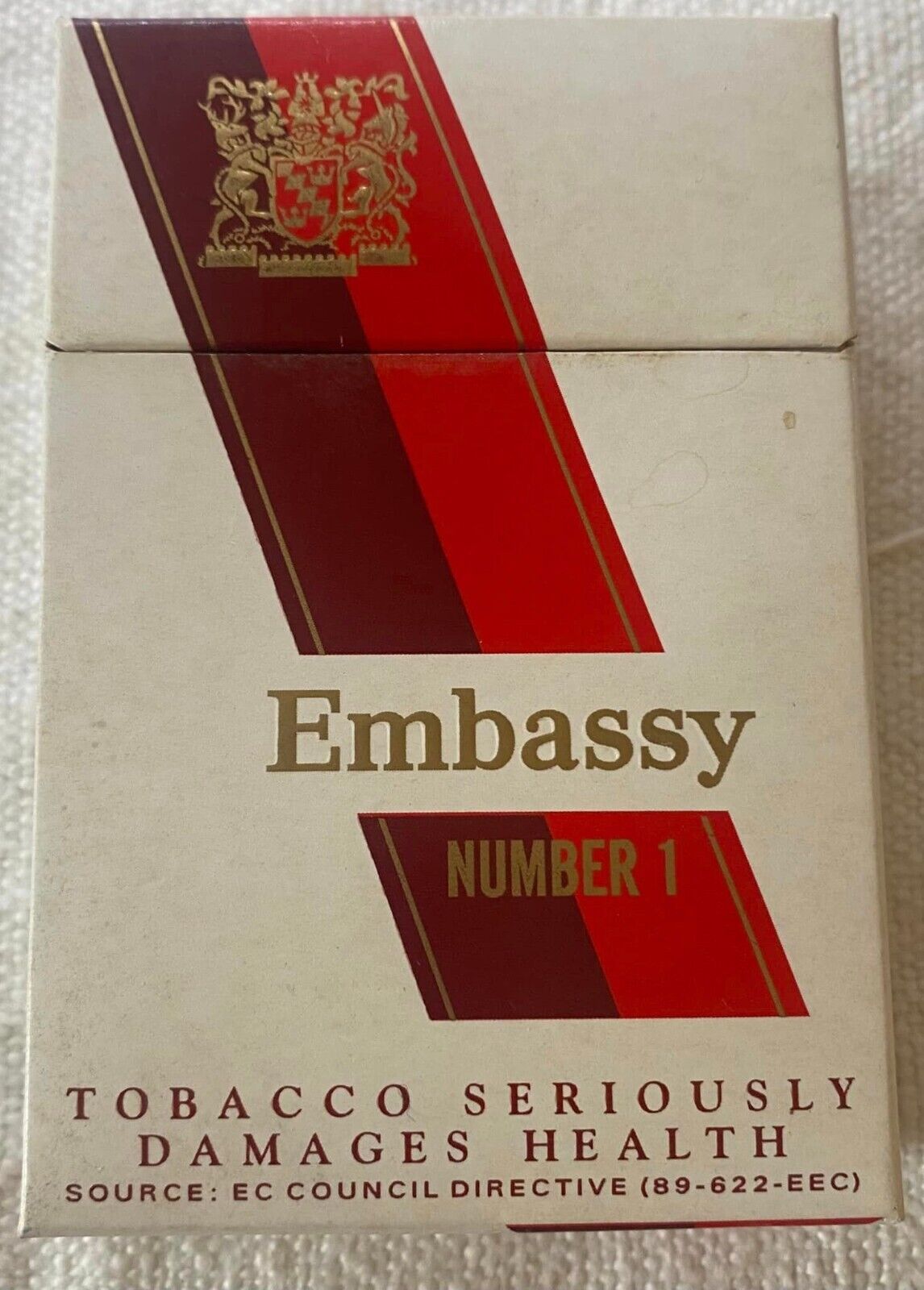 Vintage Embassy Number 1 Cigarette Cigarettes Cigarette Paper Box Empty