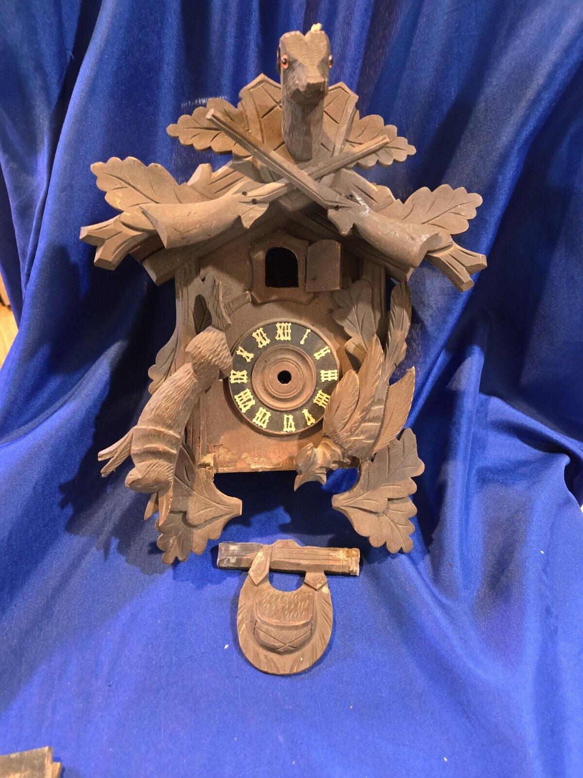 Black Forest German  Cuckoo Clock Case Repair or Parts Vintage No Movement 