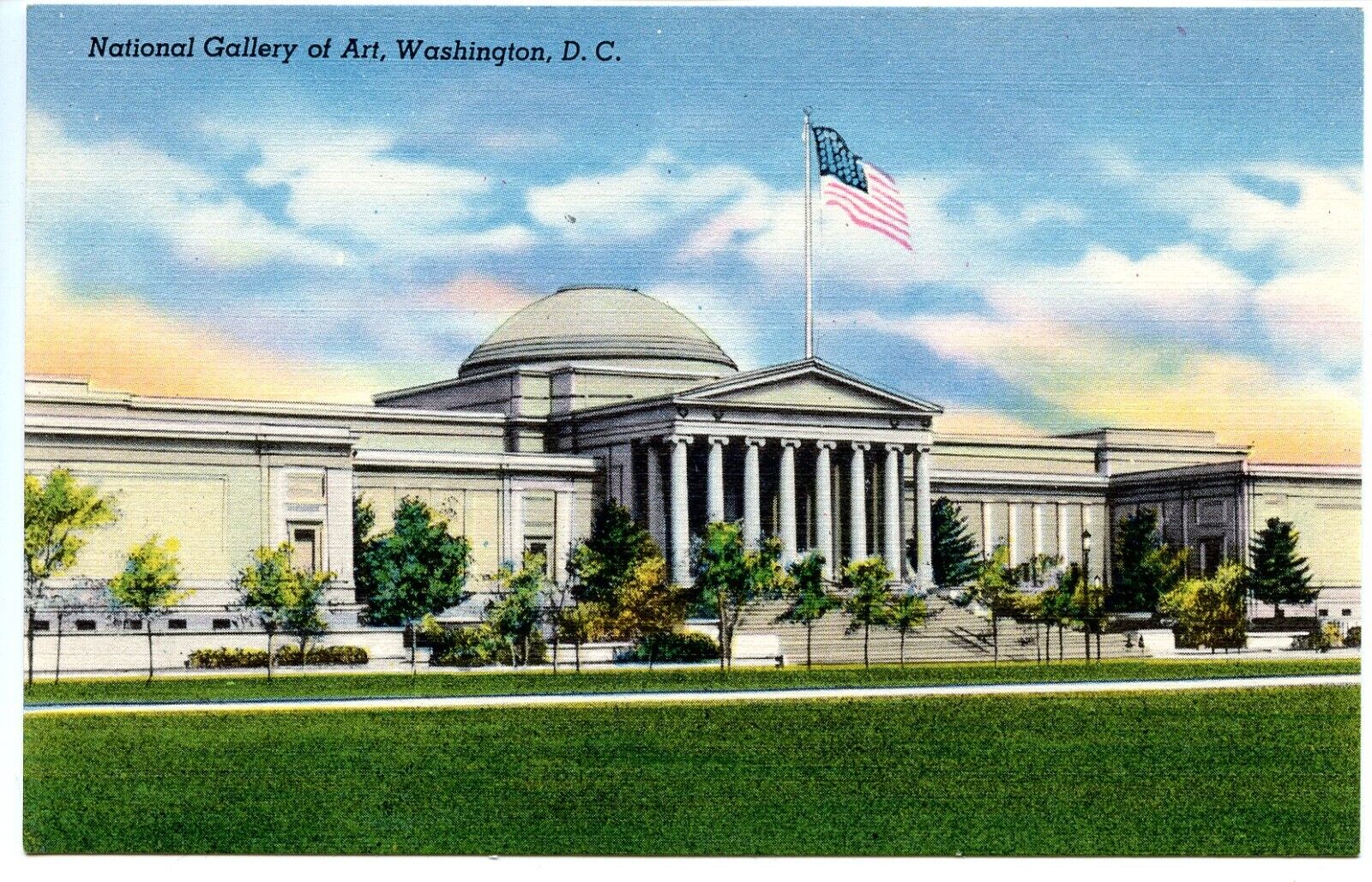 National Gallery of Art Washington DC Vintage Linen Postcard Unposted
