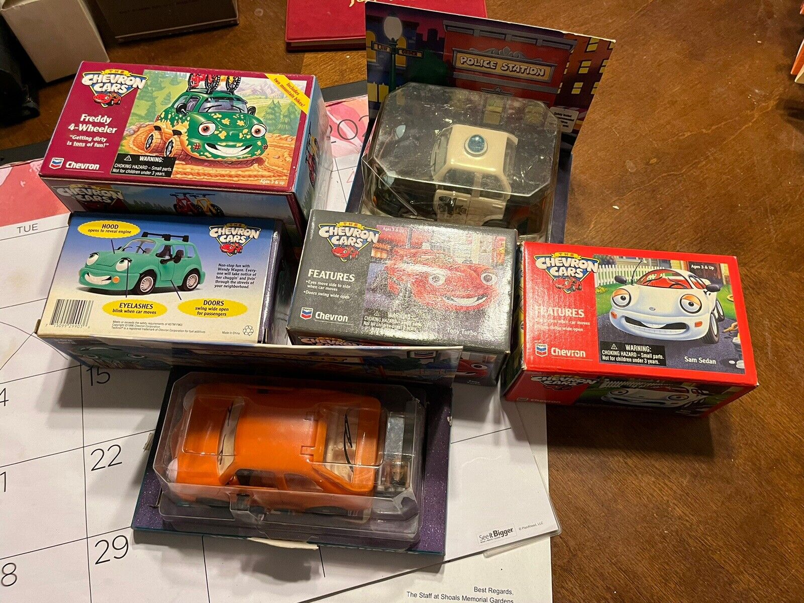 Vintage Chevron Cars Lot of 6 With The Box