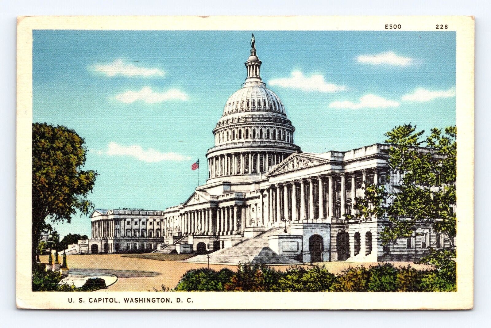 Vintage Old Postcard US Capitol Washington DC Flag 1941 Cancel