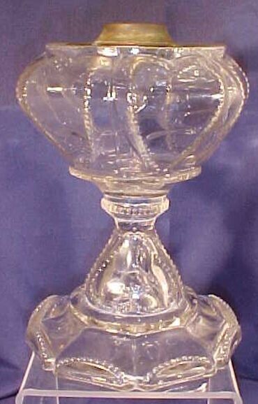 Vintage Clear Glass Sweetheart Kerosene Lamp Huge Size Krys-Tol