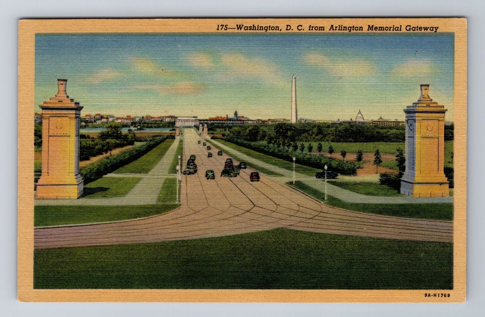 Washington DC-Arlington Memorial Gateway, Antique, Vintage Souvenir Postcard