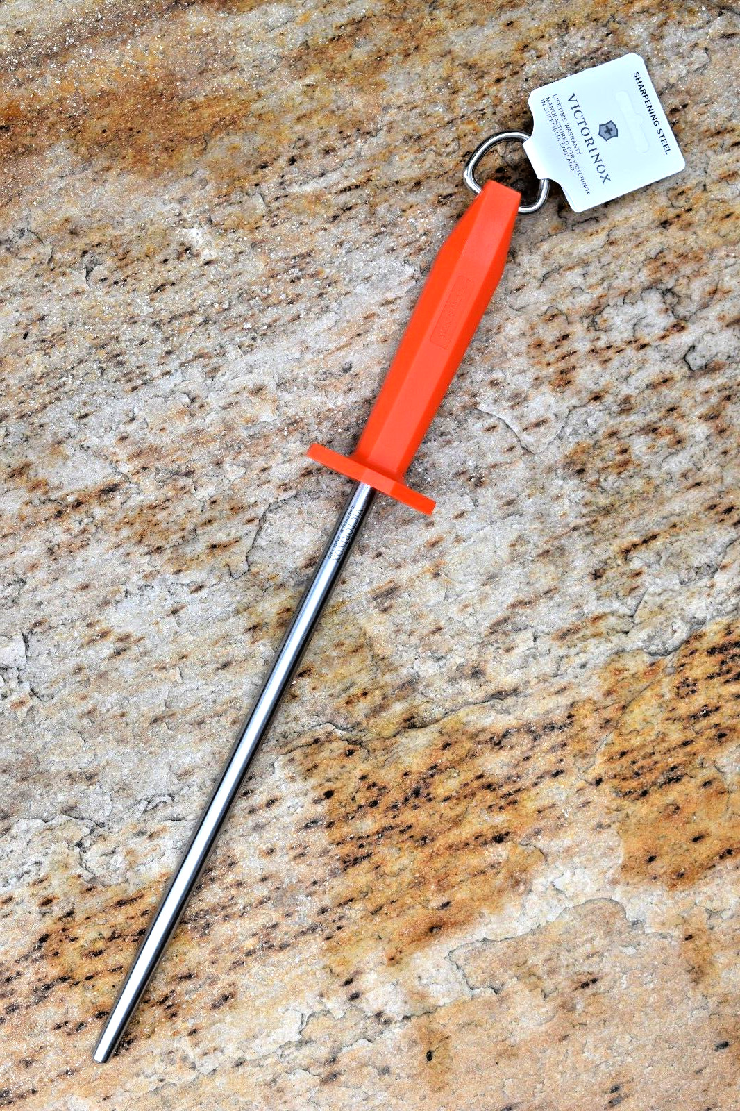 Victorinox Steel 10 inch Round Smooth Polished Orange Nylon Handle