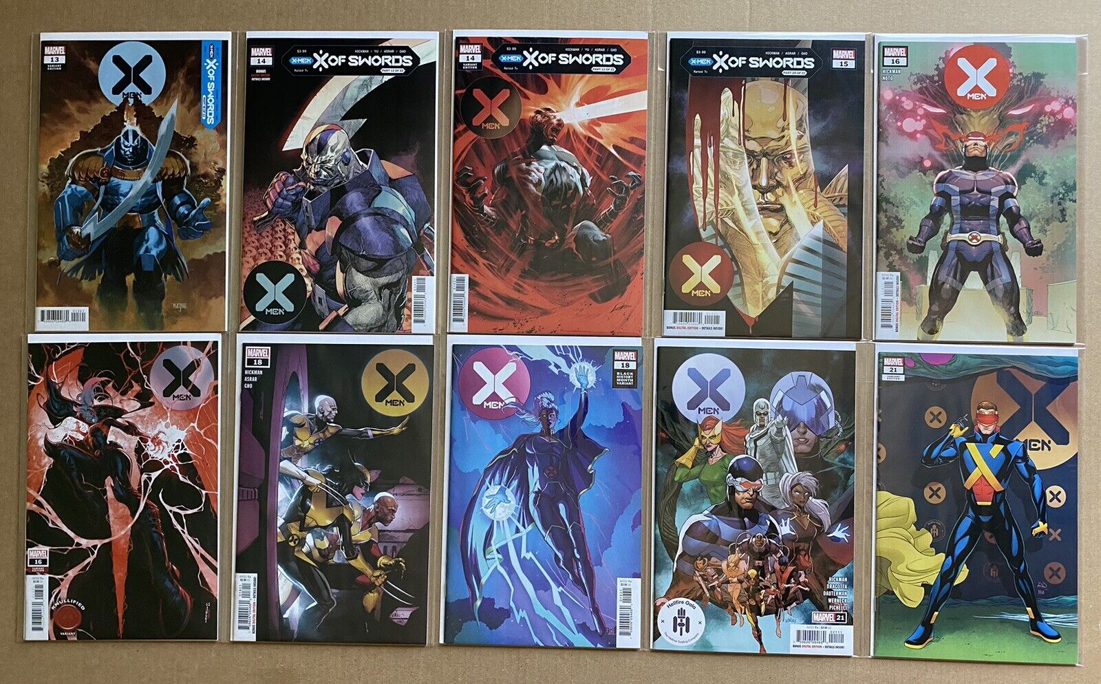 Lot of 10 Comic Books X-Men 2020 Variant #13 2021 14 15 16 18 21 Var 14 16 18 21